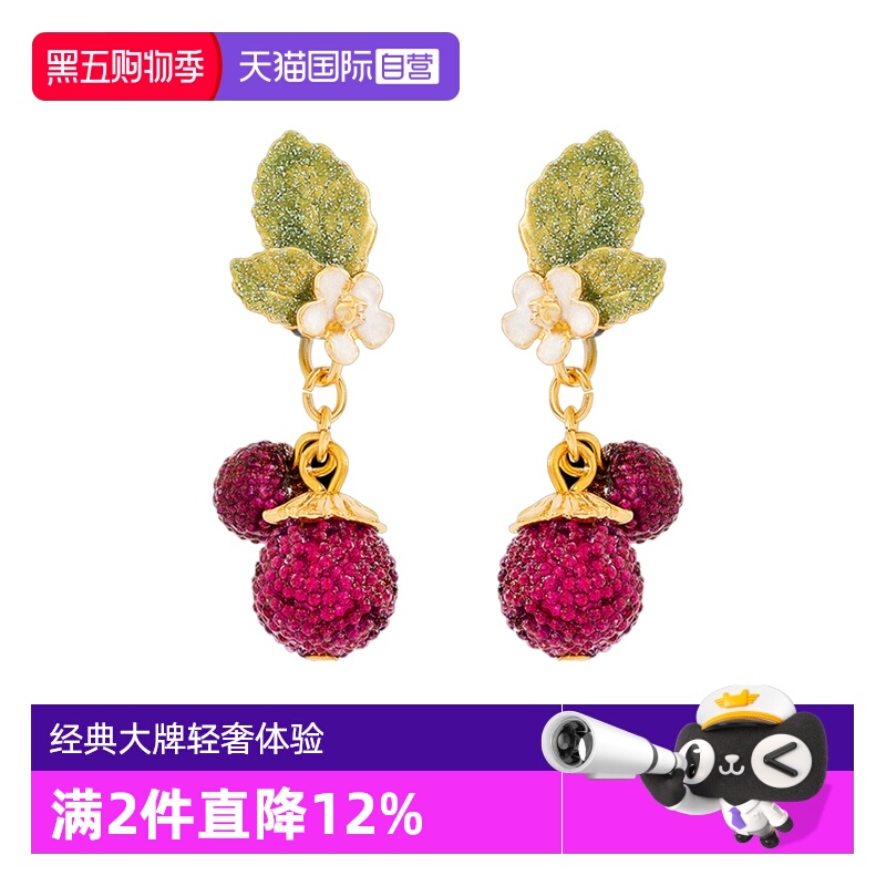 红色馥郁覆盆子水果耳饰OSEWAYA