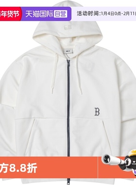 【自营】MLB针织夹克男女宽松运动服波士顿红袜标休闲服3ATRB0441