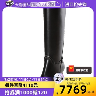 Ferragamo菲拉格慕女士牛皮尖头高跟靴高筒靴长靴0753779 自营