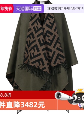 【自营】Fendi芬迪 女士羊毛/羊绒两面穿斗篷保暖披肩FXX715 AEOW