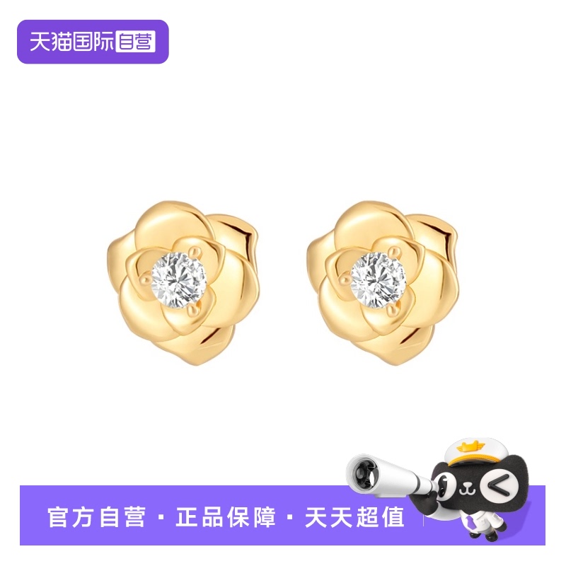 金色玫瑰耳饰女轻奢高级感玫瑰花