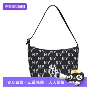 【自营】MLB男女时尚复古单肩包情侣满印老花腋下包拎包3ABQM015N