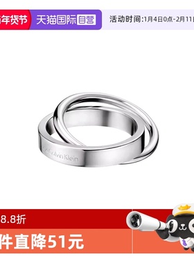 【自营】特卖款Calvin Klein专柜正品双环系列ck饰品情侣女ck戒指