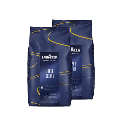 【自营】LAVAZZA拉瓦萨SuperCrema意式醇香咖啡豆1kg中度烘焙*2袋