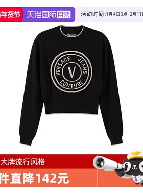 【自营】范思哲 VJC女士短款露脐长袖羊毛衫针织衫75HAFM21 CM01A