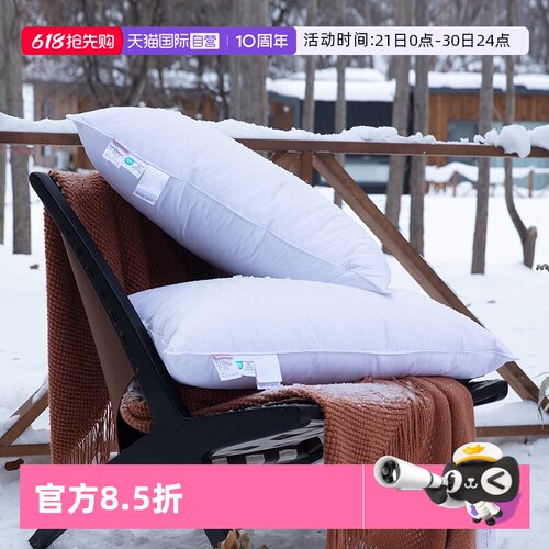 羽绒枕头双层95白鹅绒枕
