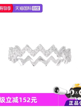 【自营】apm MONACO女士925银镶钻Z字形戒指品牌直供官方联保