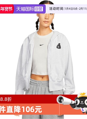 【自营】NIKE耐克女子GFX FLC CROP HDY运动健身外套IO0490-051