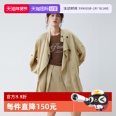 新款 收腰时髦通勤上衣 工装 风风衣外套女2025秋季 自营 ELLE法式