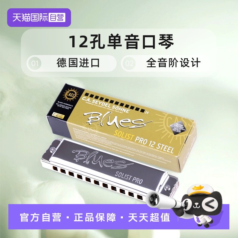 德国进口Seydel全音阶12孔单音口琴SOLIST PRO 12 SOLO