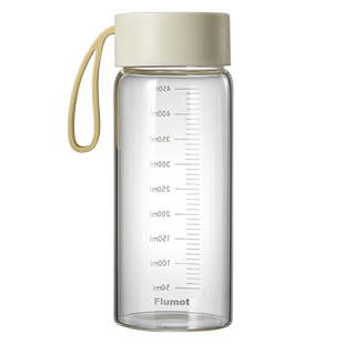 【自营】咖啡杯外带便携随行高档精致美式刻度透明玻璃水杯子带盖