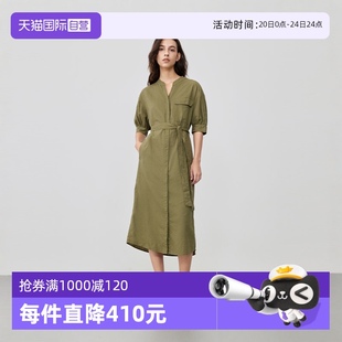 系带连衣裙 圆领棉麻衬衫 自营 Marc 式 商场同款 Polo 短袖