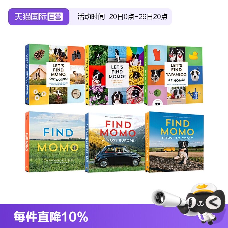 【自营】英文原版  Let'S Find Momo 让我们找到莫莫 狗狗摄影书 儿童互动游戏学习书 幼儿科普百科绘本 早教 Andrew Knapp