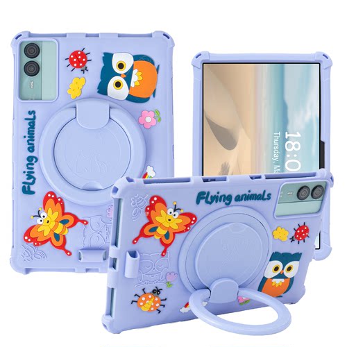 适用创维SK-N9200学习机保护套 10.95英寸平板旋转支架防摔软硅胶套外壳 可爱卡通皮套平板保护壳防爆钢化膜