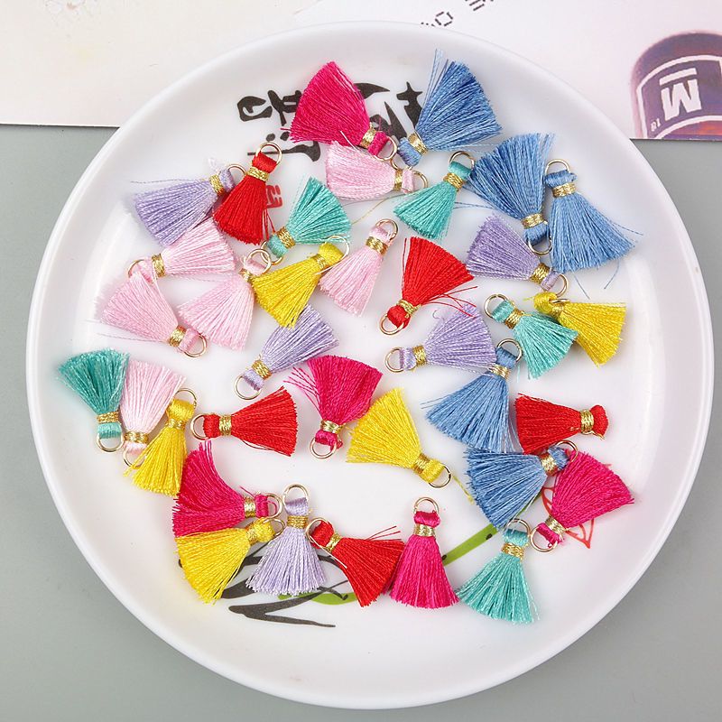 2cm铁环金线迷你流苏中国风流苏穗子手工diy发饰发夹耳饰吊坠材料