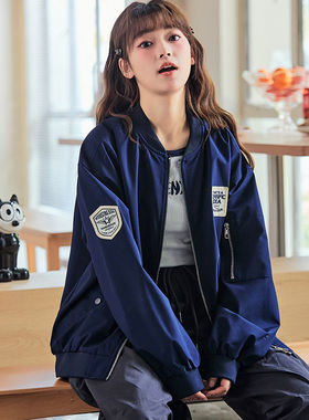 唐狮2026秋季新款女棒球服外套女绣花章设计棒球服短款外套中性z