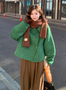 【现货首发】新款流苏工艺双面羊毛呢韩系宽松羊毛外套p205-k298