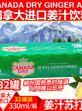 顺丰包邮加拿大Canada dry Ginger Ale 姜汁汽水干姜水生姜水24罐