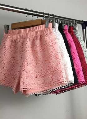 2023新款女士春夏季外穿白色安全裤薄款三分蕾丝短裤防走光女大码