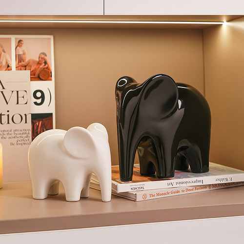 贝汉美陶瓷大象酒柜装饰摆件