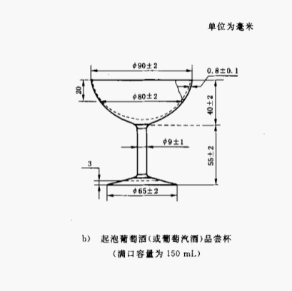 葡萄酒果酒汽酒专业专用国标起泡杯品酒杯品尝杯GB/T15038-2006