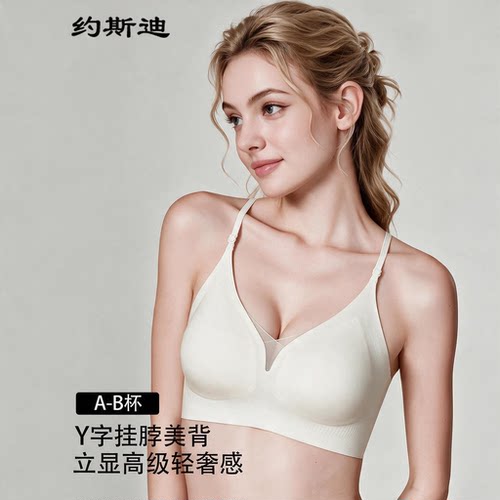 Y字挂脖美背小胸聚拢豹纹文胸