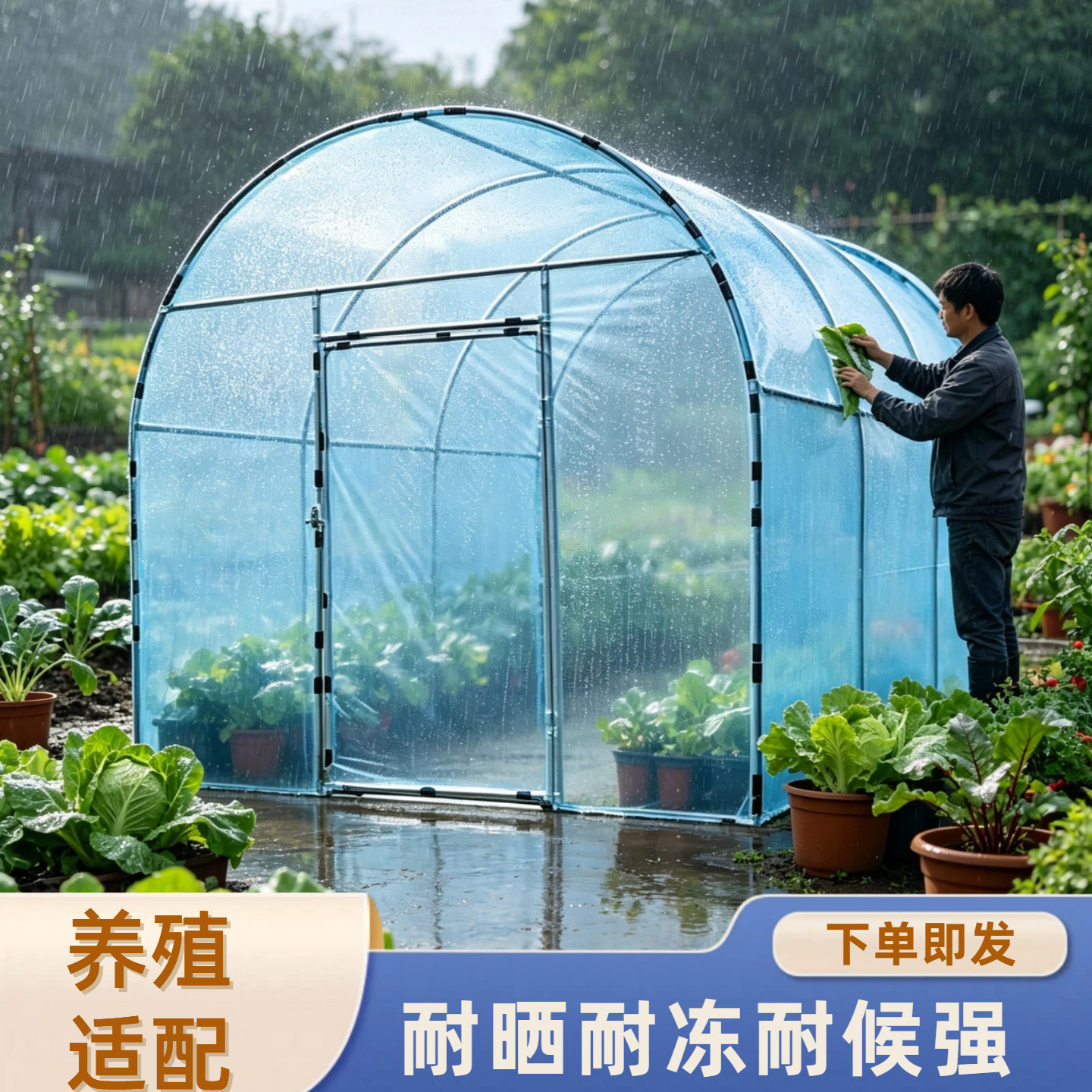 阳光房遮雨棚房屋封闭防雨罩鲜花小棚挡风保暖棚搭建楼顶保暖房