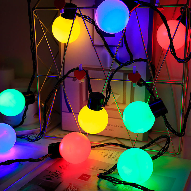 led彩色圆球灯串天幕装饰灯电池帐篷灯串室外氛围灯婚庆灯泡彩灯,节庆用品/礼品,装饰灯,淘宝优惠券,粉丝福利购,淘宝优惠卷