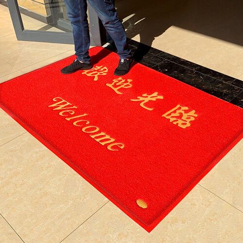 欢迎光临店铺门口塑料丝圈地垫入户门脚垫进门垫特厚防滑迎宾地毯