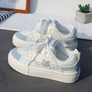 小众设计感厚底板鞋女2026春季新款学生透气小白鞋休闲鞋子帆布鞋