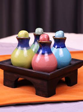 泰式spa美容院芳香水疗调配工具陶瓷试香闻香瓶选香精油瓶小套装