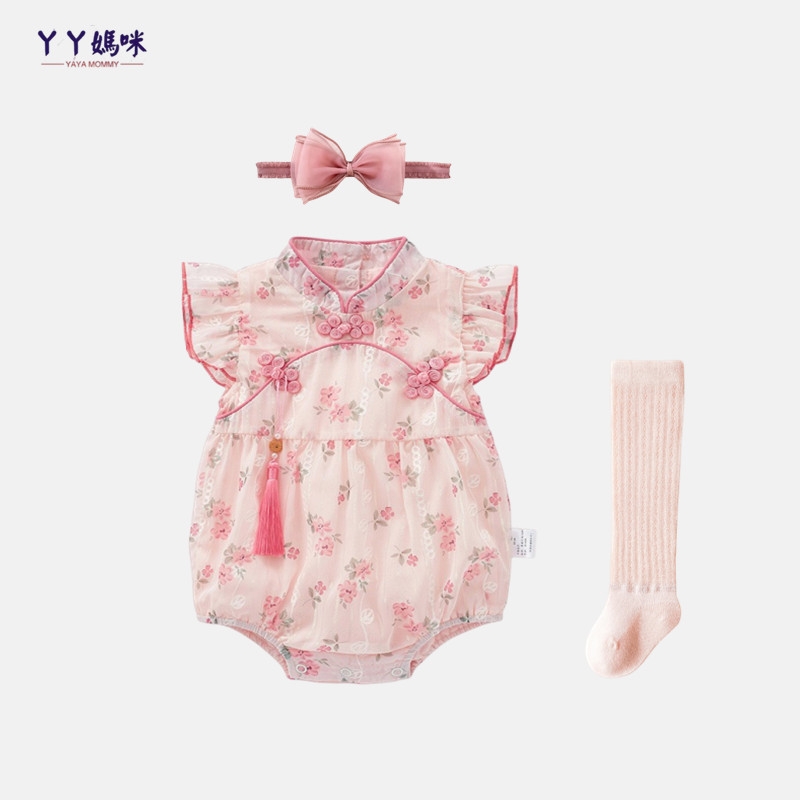 婴儿旗袍包屁衣无骨夏季