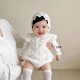 满月婴儿衣服春秋装 纯棉连体衣女宝宝百天公主包屁衣超仙周岁礼服