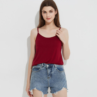 微胖MM带胸垫罩杯吊带背心200斤打底衫 女装 240斤 特大码 莫代尔夏季