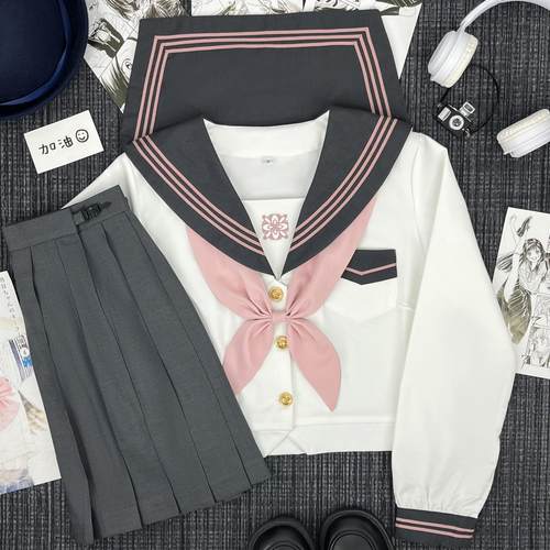 樱奈家原创JK制服学院风樱曲套装
