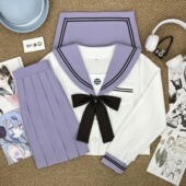 樱奈家紫樱千夏正统日系JK制服学院风原创樱花刺绣紫领水手服套装