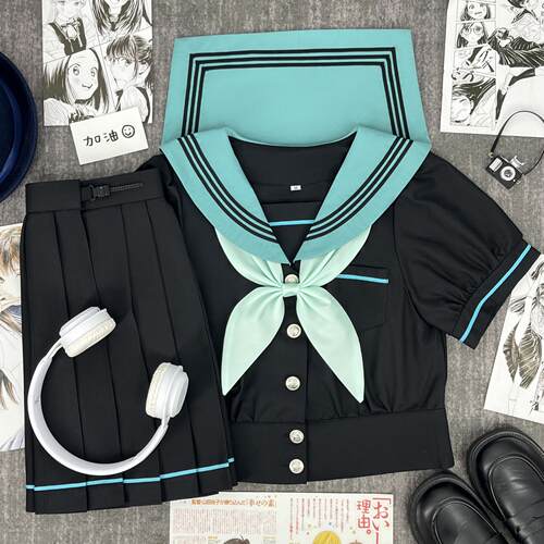 樱奈家原创初音泡泡袖水手服套装
