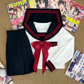樱奈家原创黑领赤三本正统日系暗黑风水手服学院风JK制服校服班服