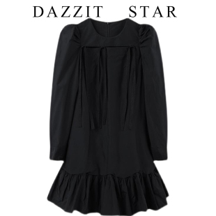 不退不换2025初秋新款 泡泡袖 长袖 时尚 连衣裙短裙 轻奢风格 清仓特价