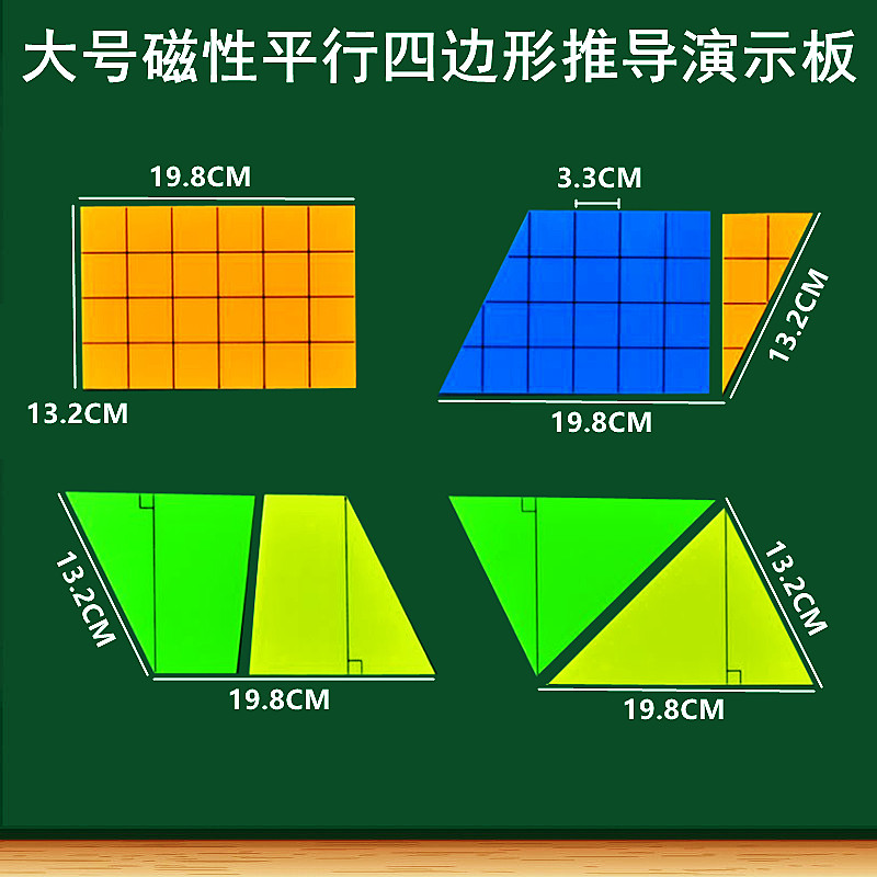 大号磁性平行四边行梯形三角形的面积推导转换演示器教具五年级