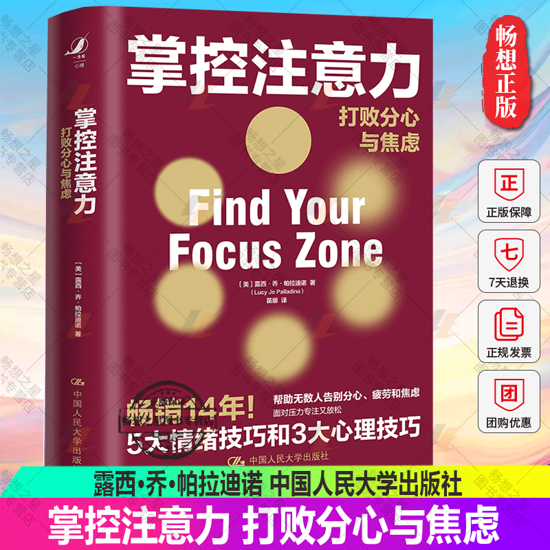 掌控注意力 打败分心与焦虑 精 美 露西·乔·帕拉迪诺 中国人民大学出版社 9787300295831心理学 正版课外阅读 书籍