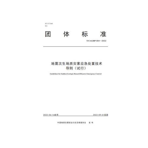 正版地震次生地质灾害应急处置技术导则马志刚等书店自然科学书籍 畅想畅销书