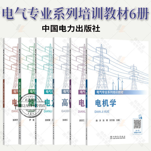6册】电气专业系列培训教材 电气设备及主系统 电路原理 电力系统分析 高电压技术 继电保护原理 电机学 中国电力出版社
