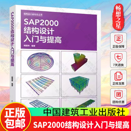 SAP2000结构设计入门与提高（配有视频扫码观看）结构设计新形态丛书 悬挑大雨篷结构计算分析高层混凝土网架结构弹塑性时程