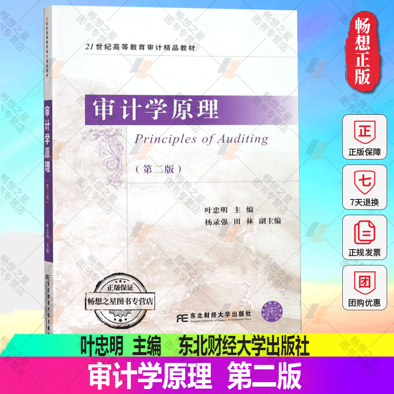 正版包邮 审计学原理 第2版 21世纪高等教育审计教材)叶忠明 研究生本科专科教材 经济管理类 会计类书籍 东北财经大学出版