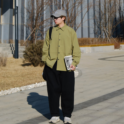 OBSERVER SSA 军事户外机能风简洁侧口袋工装露营长袖衬衫