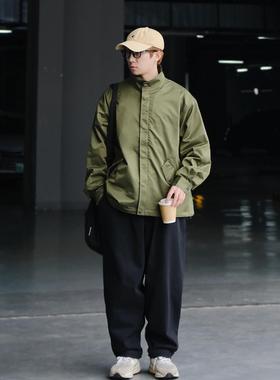 OBSERVER LAB SSA日系复古简约纯色军事风立领夹克外套