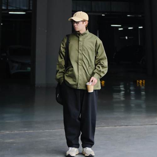 OBSERVER LAB SSA日系复古简约纯色军事风立领夹克外套