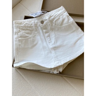 大码裤裙白色牛仔半身裙女夏季胖mm防走光高腰显瘦包臀a字短裙子