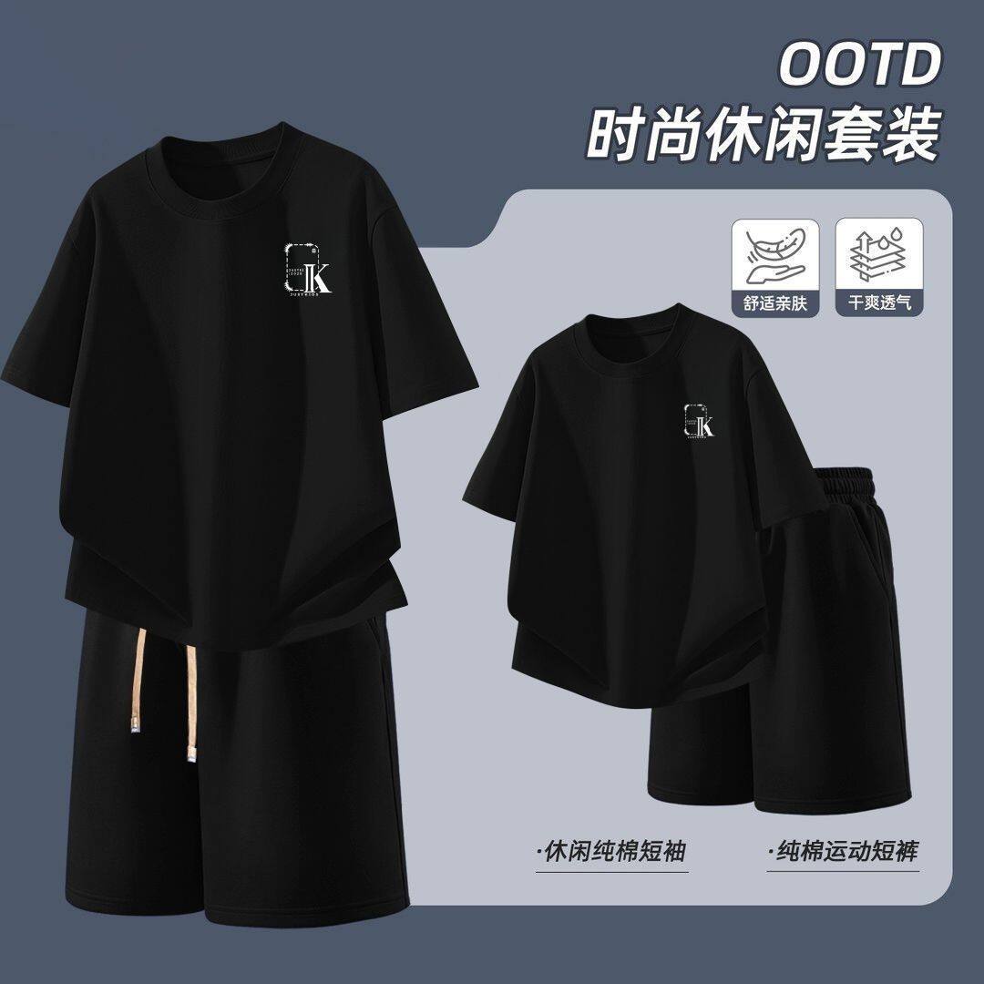 啄木鸟夏季青少年短袖短裤一整套